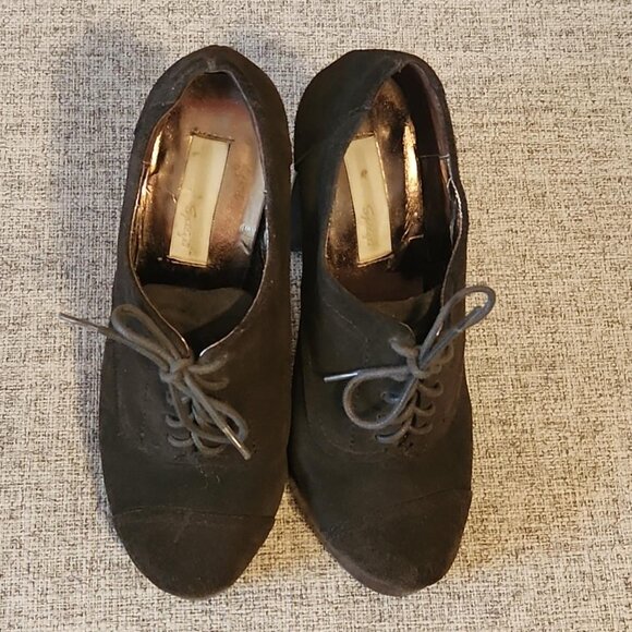 Spiegel Brown Suede Heeled Ankle Boots - Picture 5 of 5